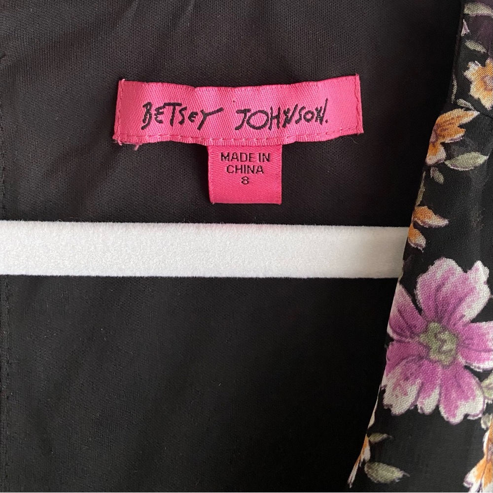 BETSEY JOHNSON Floral Wrap Midi Dress - Size 8 - Picture 7 of 10